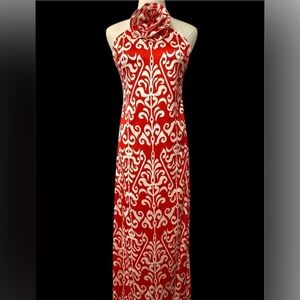 FATE
NWT
size Medium 

Red and White Halter Maxi Dress
